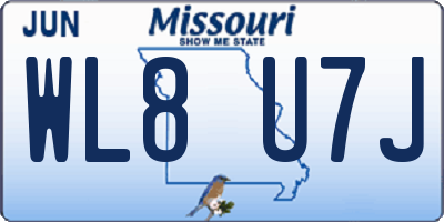 MO license plate WL8U7J