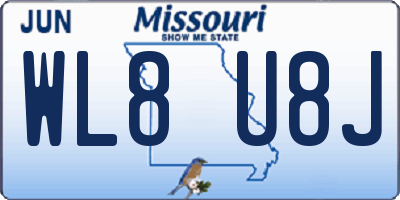 MO license plate WL8U8J
