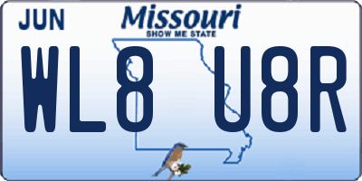 MO license plate WL8U8R
