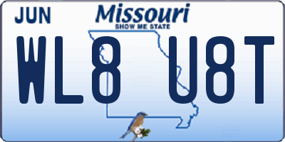 MO license plate WL8U8T