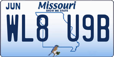 MO license plate WL8U9B