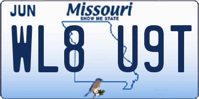 MO license plate WL8U9T