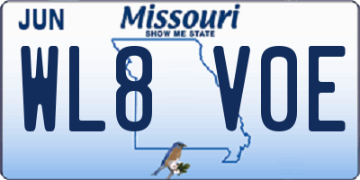 MO license plate WL8V0E