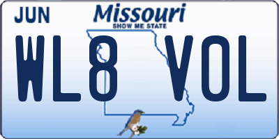 MO license plate WL8V0L
