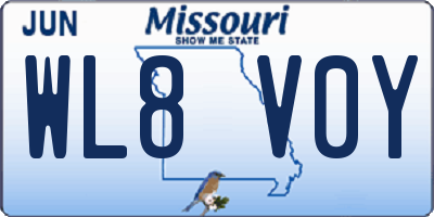 MO license plate WL8V0Y