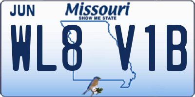 MO license plate WL8V1B