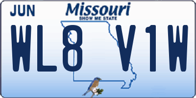 MO license plate WL8V1W