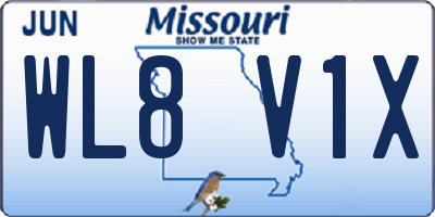 MO license plate WL8V1X