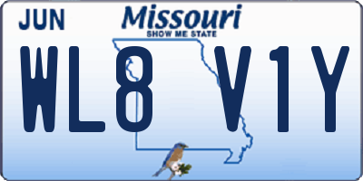 MO license plate WL8V1Y