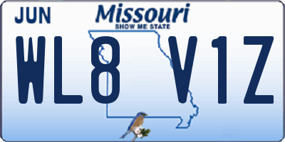 MO license plate WL8V1Z
