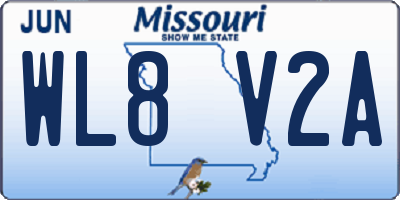 MO license plate WL8V2A