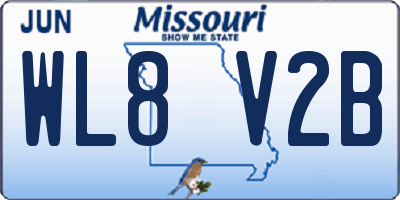 MO license plate WL8V2B