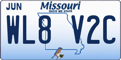 MO license plate WL8V2C