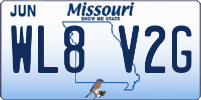 MO license plate WL8V2G