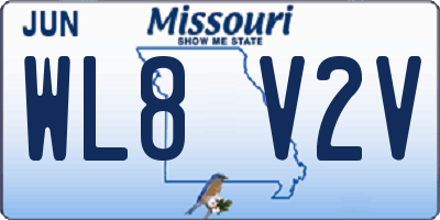 MO license plate WL8V2V