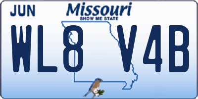 MO license plate WL8V4B