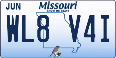 MO license plate WL8V4I