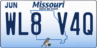 MO license plate WL8V4Q