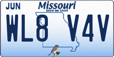 MO license plate WL8V4V