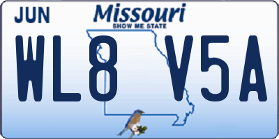 MO license plate WL8V5A