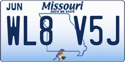 MO license plate WL8V5J