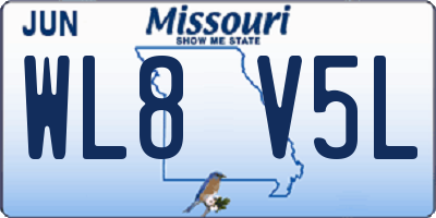 MO license plate WL8V5L