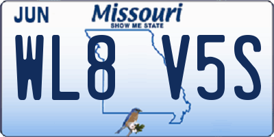 MO license plate WL8V5S