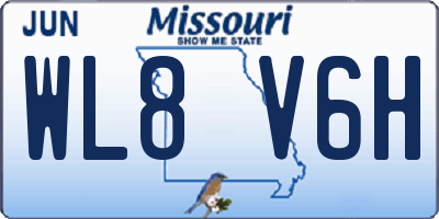 MO license plate WL8V6H