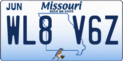 MO license plate WL8V6Z