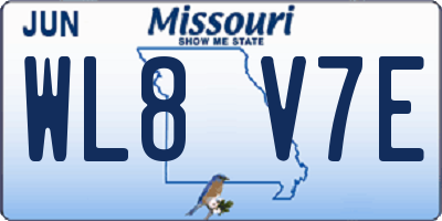 MO license plate WL8V7E