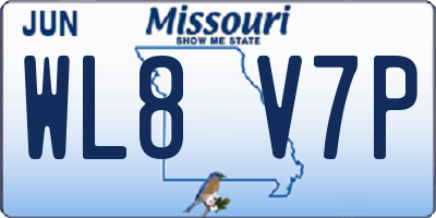 MO license plate WL8V7P