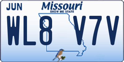 MO license plate WL8V7V