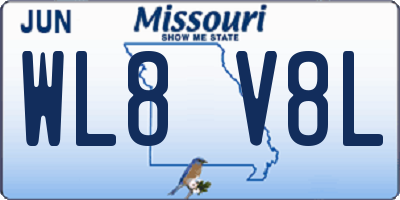 MO license plate WL8V8L