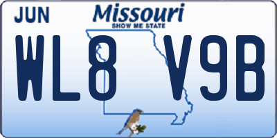 MO license plate WL8V9B