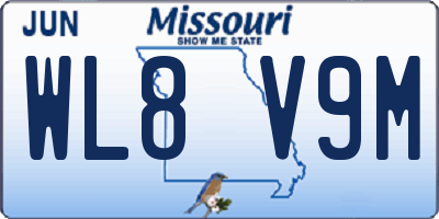 MO license plate WL8V9M