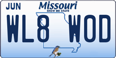 MO license plate WL8W0D