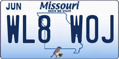 MO license plate WL8W0J