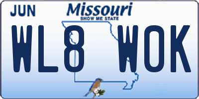 MO license plate WL8W0K