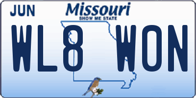 MO license plate WL8W0N