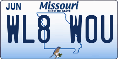 MO license plate WL8W0U