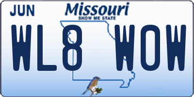 MO license plate WL8W0W