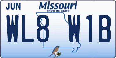 MO license plate WL8W1B
