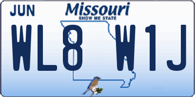 MO license plate WL8W1J