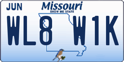 MO license plate WL8W1K