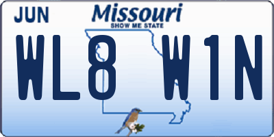 MO license plate WL8W1N
