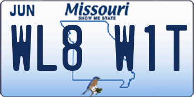 MO license plate WL8W1T