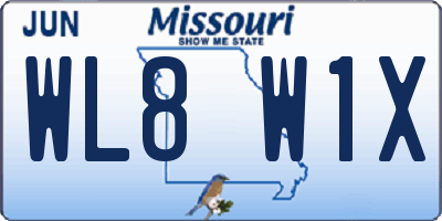 MO license plate WL8W1X