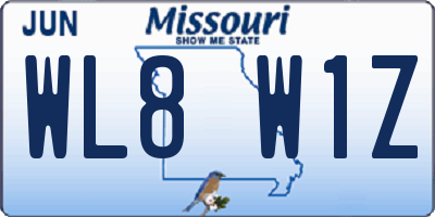 MO license plate WL8W1Z
