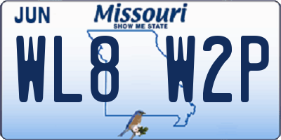MO license plate WL8W2P
