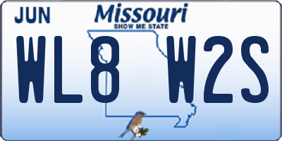 MO license plate WL8W2S